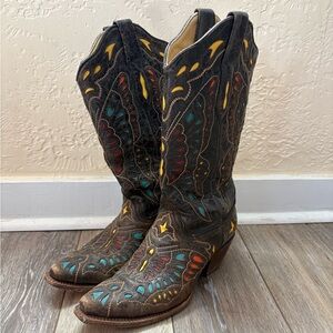Corral Multicolor Embroidered Heeled Boots
